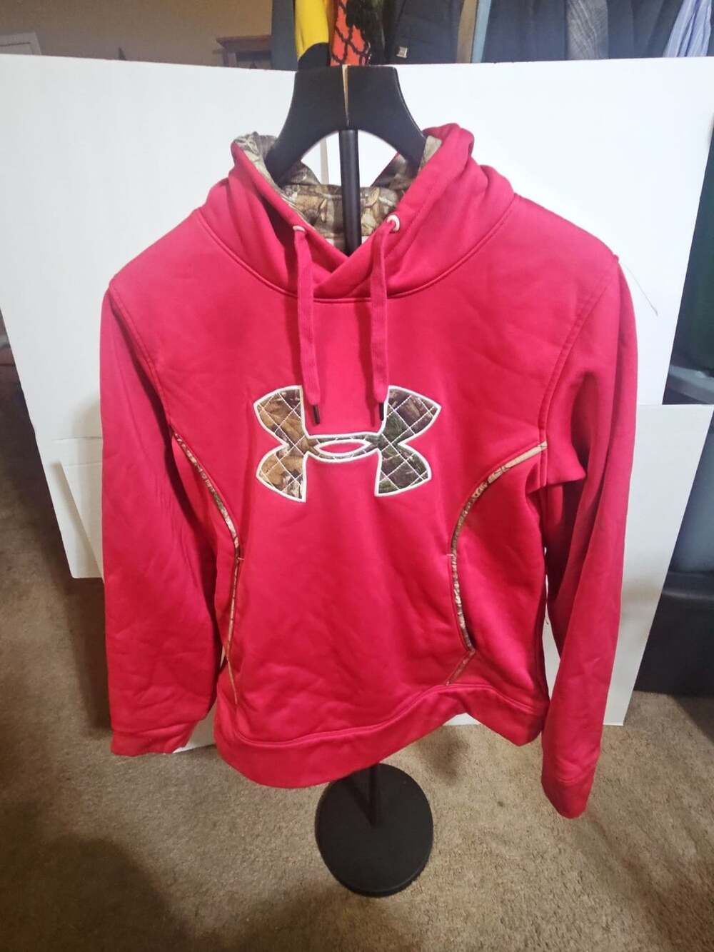 Under Armour Storm ColdGear Hoodie Size LG/G Pink Camo